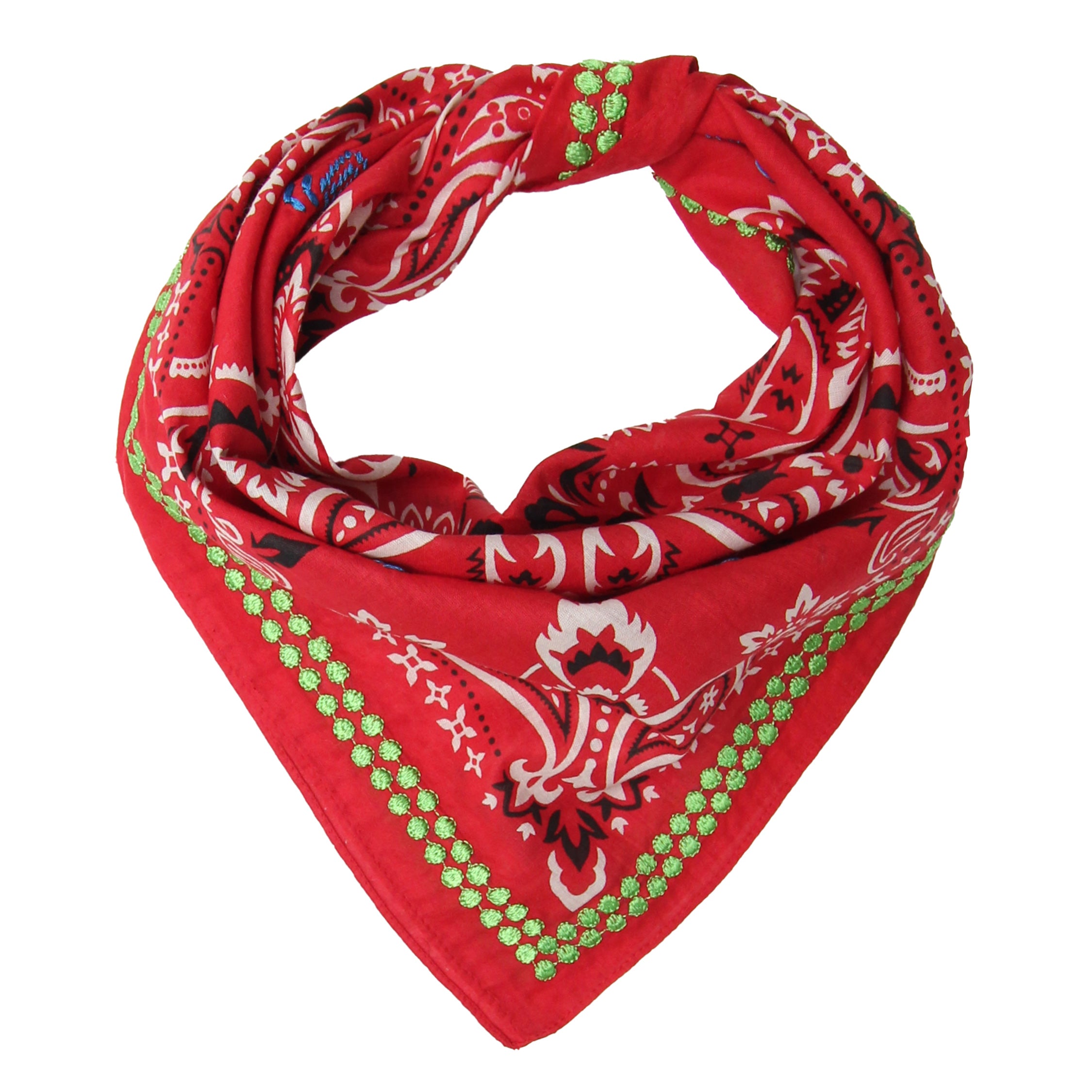 Bandana Embroidered Traditional Red