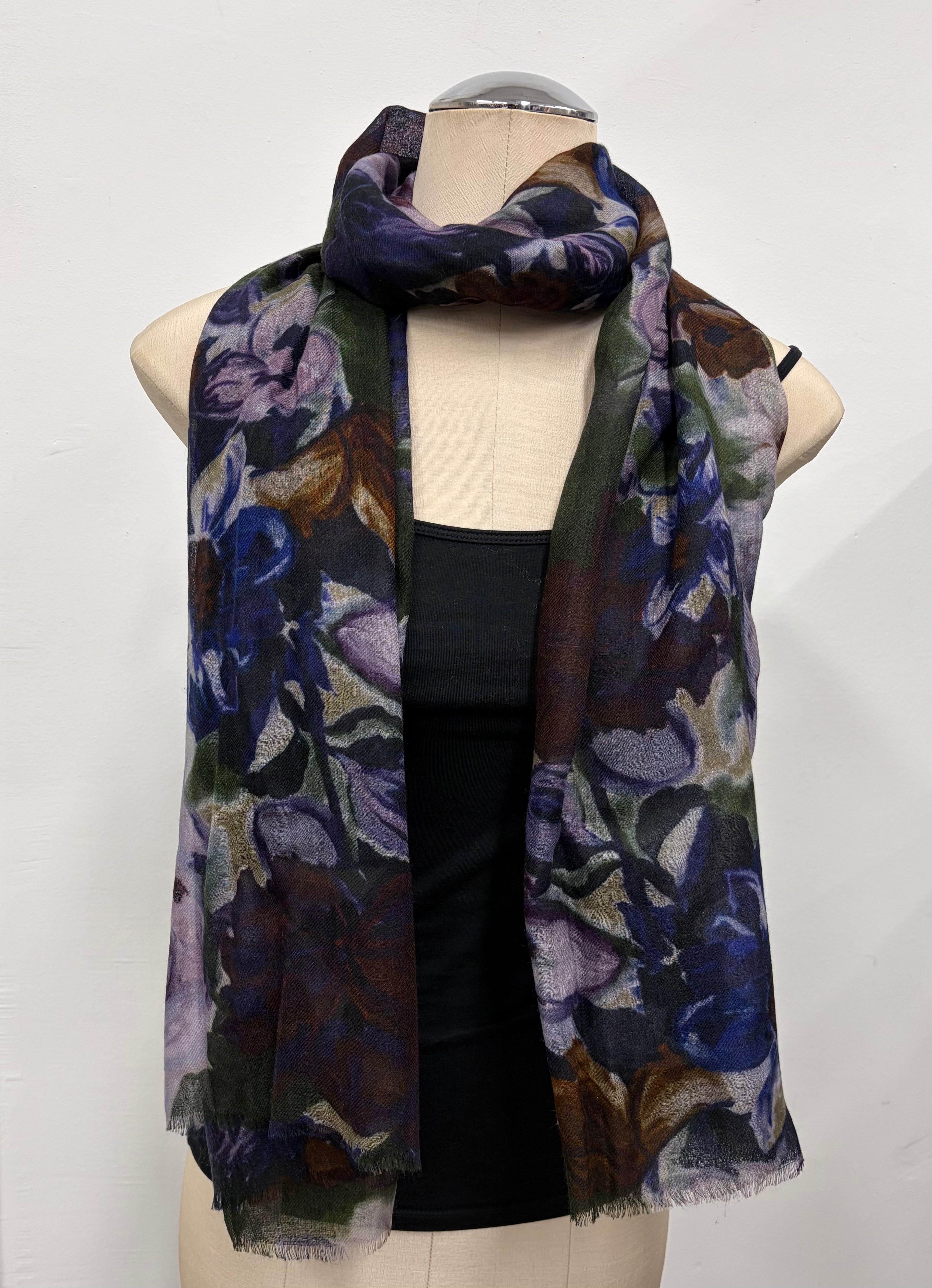 AutumnFloral Teal SuperfineWool