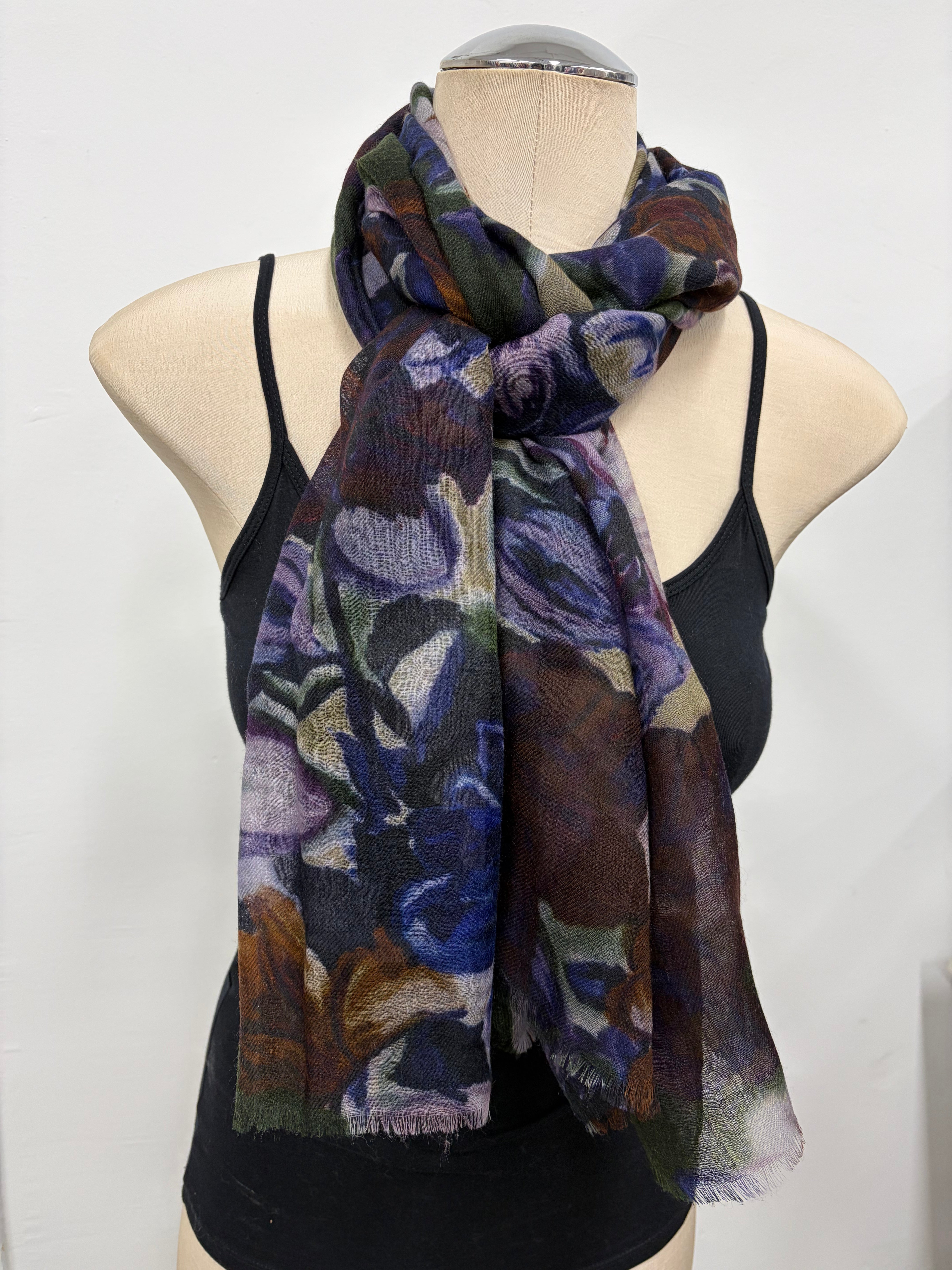 AutumnFloral Teal SuperfineWool