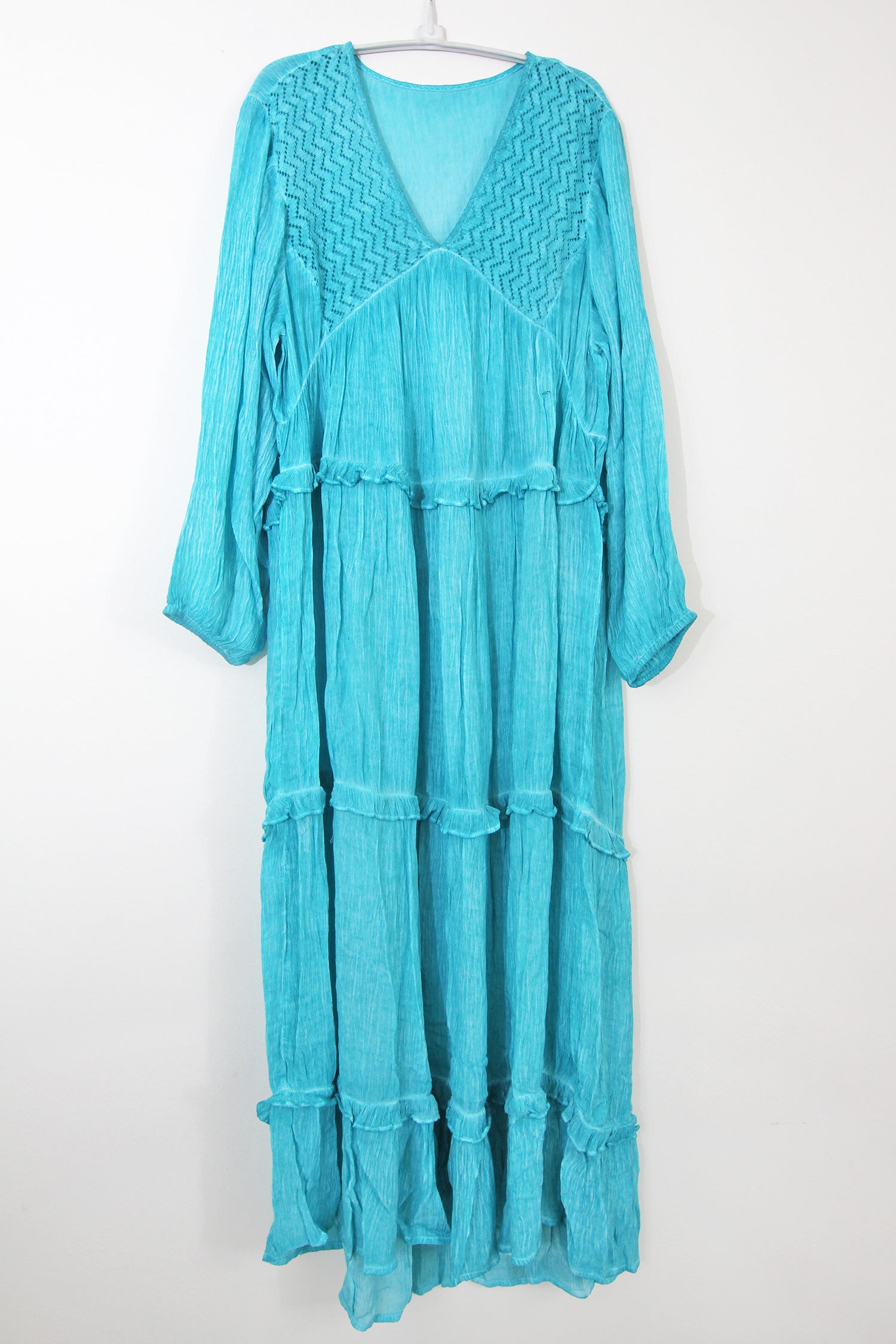 Kaftan Solid WashedTiered Blue