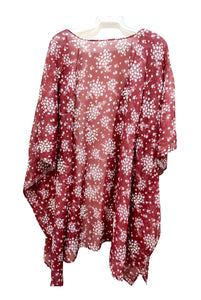 Kimono Floral Beaded Red