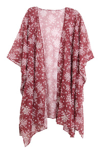 Kimono Floral Beaded Red