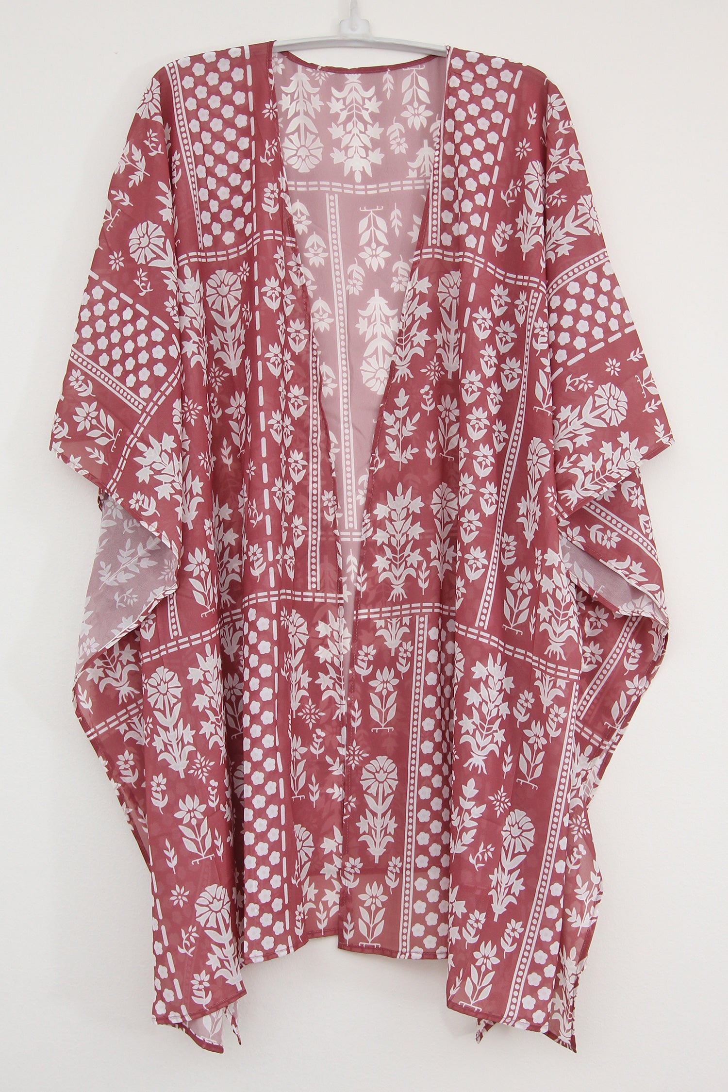 Kimono Folk Rust Plain Chiffon