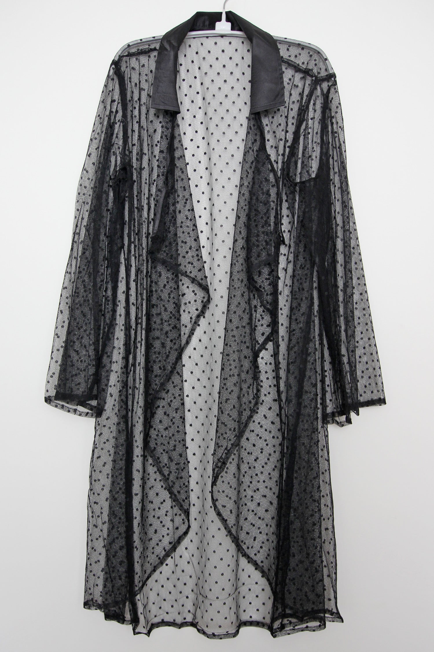 Kimono Jacket Dotted Tulle Black