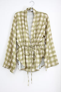 Kimono Jacket Gingham Olive