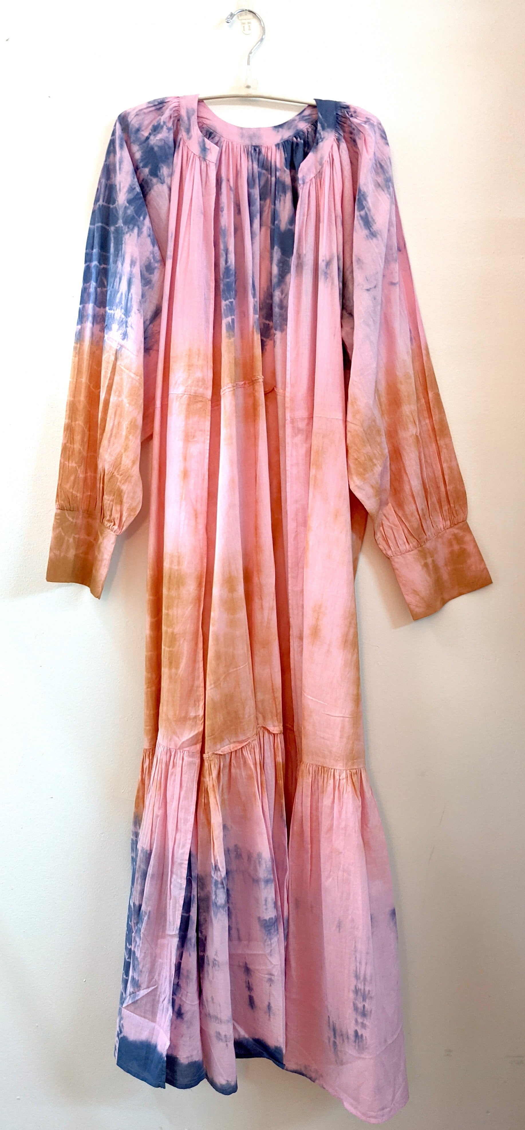 Kimono Long Tie Dye Pink Navy