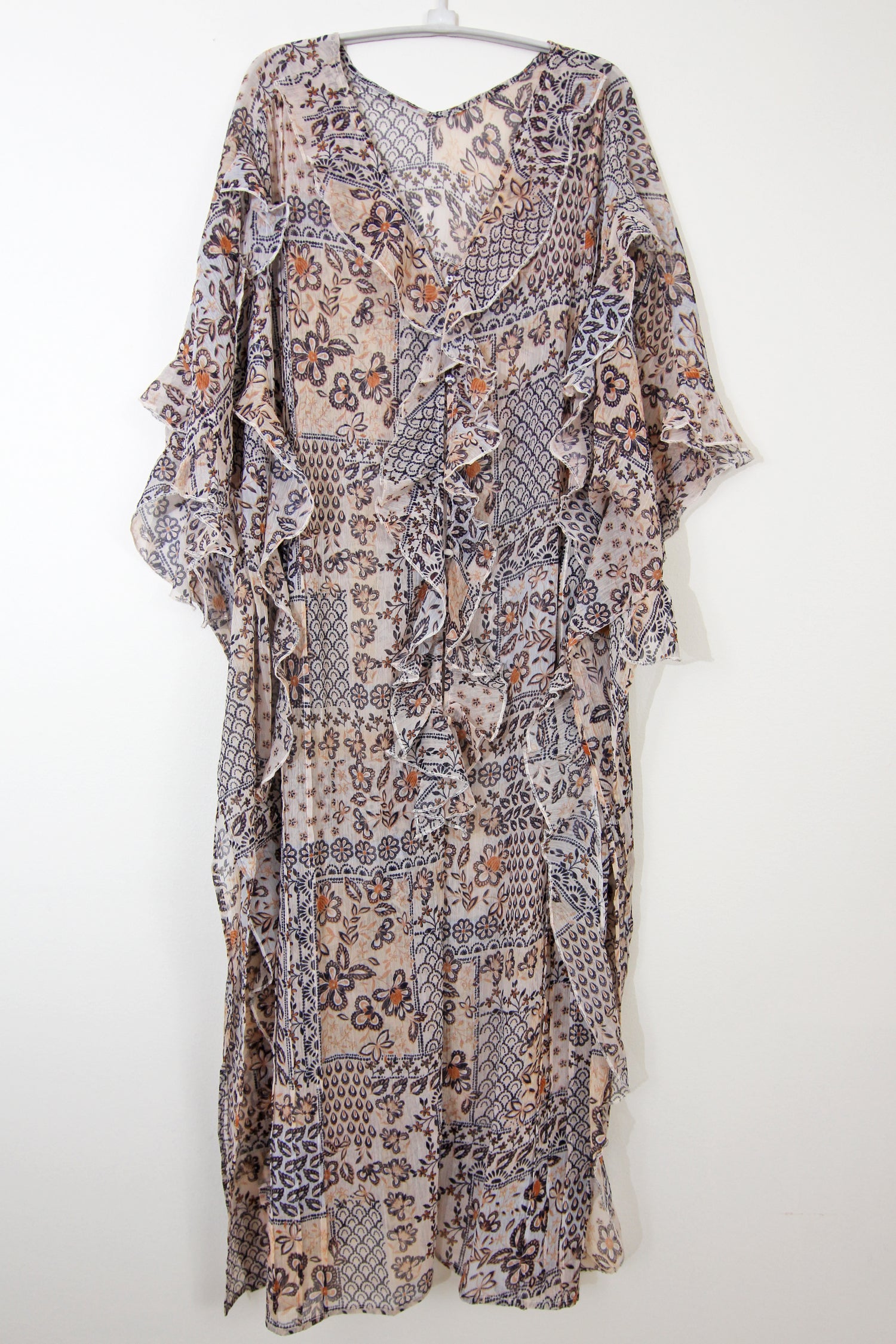 Kimono Ruffle Willow Patchwork Navy