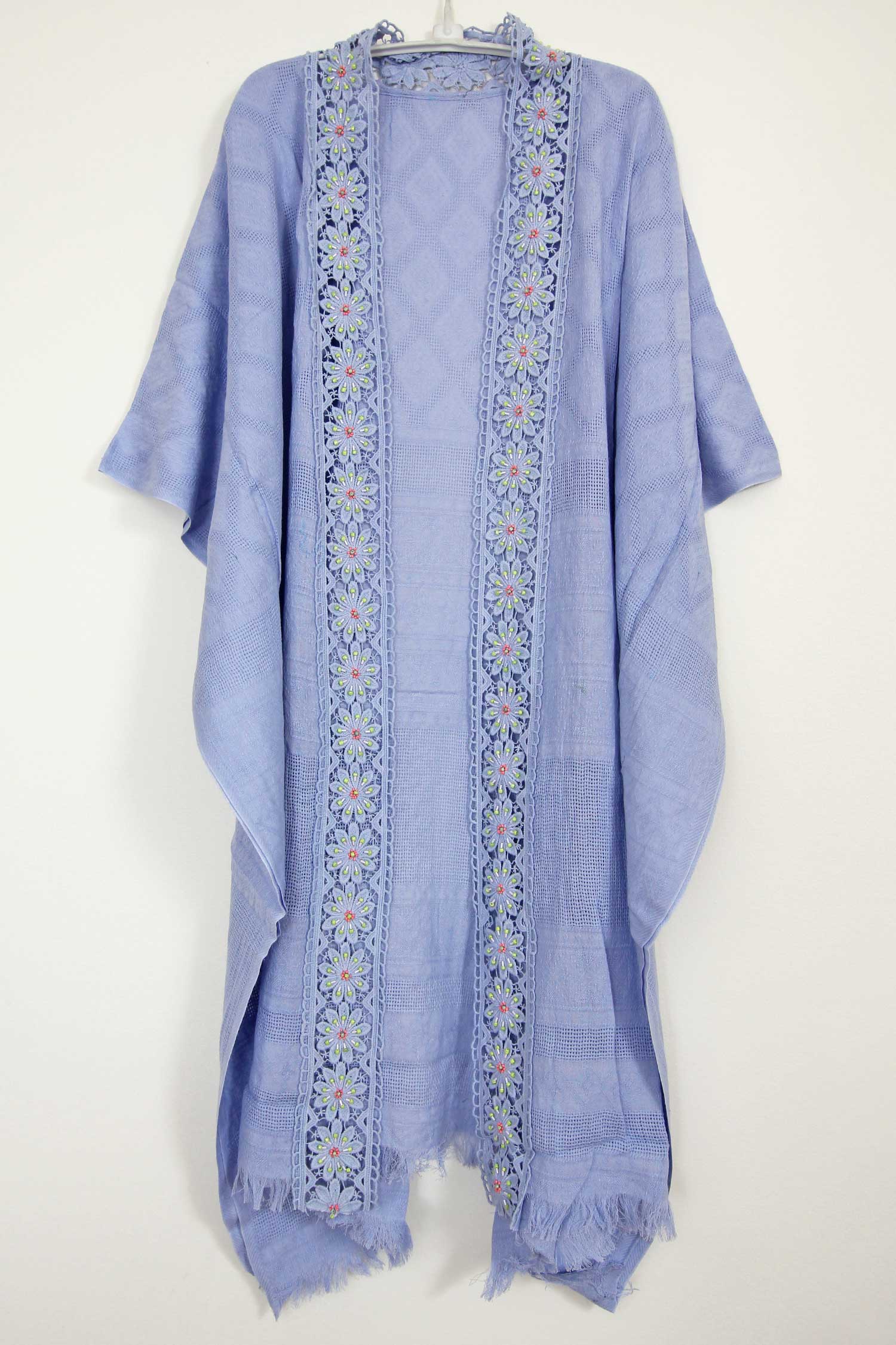 Kimono Textured Beaded Lace Periwinkle