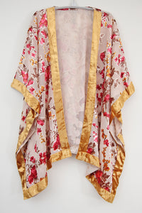 Kimono Velvet Floral Gold