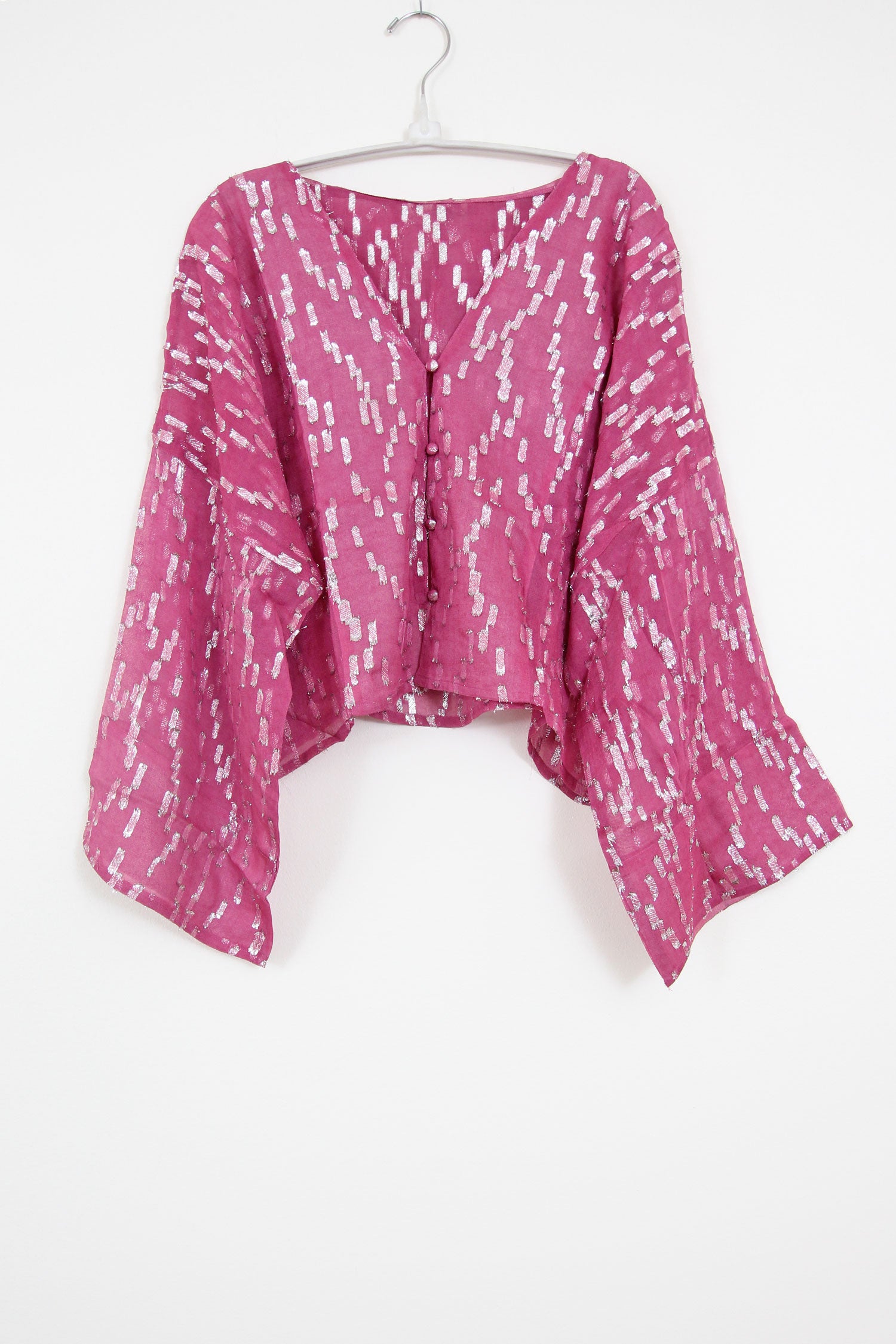 Poncho Hood Metallic Pink