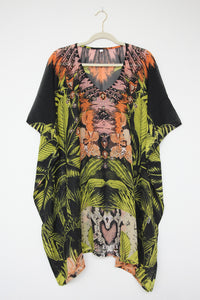 Print Tunic Fancy Snake Jungle Black