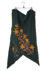 Scarf Cozy Embroidered Green