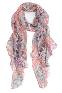 Scarf Floral Geo Pink