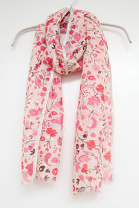 Scarf Floral Metallic Pink