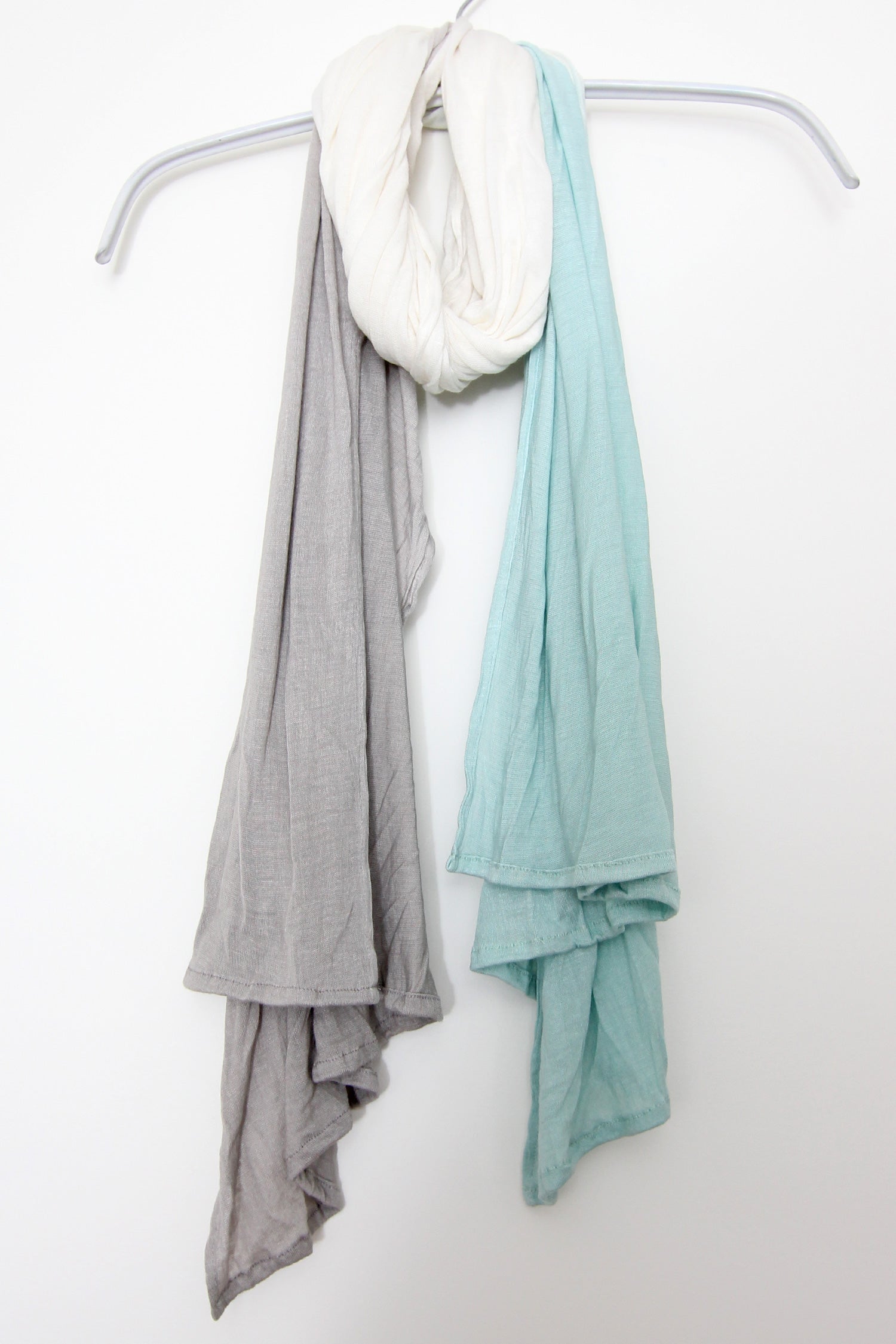 Scarf Jersey Dip Dye Aqua Grey