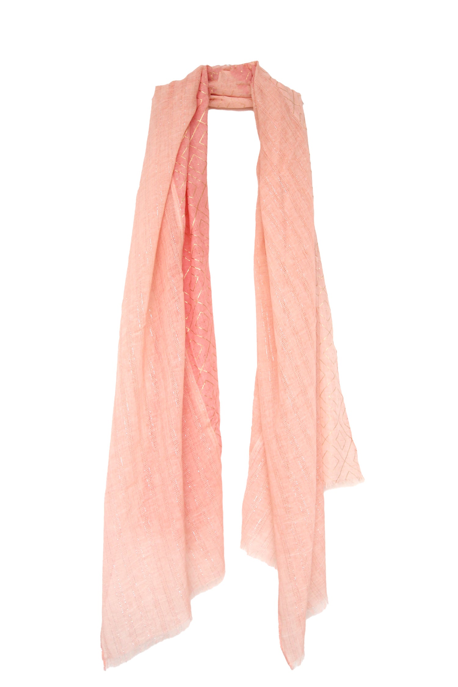 Scarf Patchwork Metallic Blush