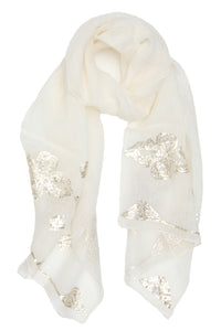 Scarf Sequin Linen Ivory