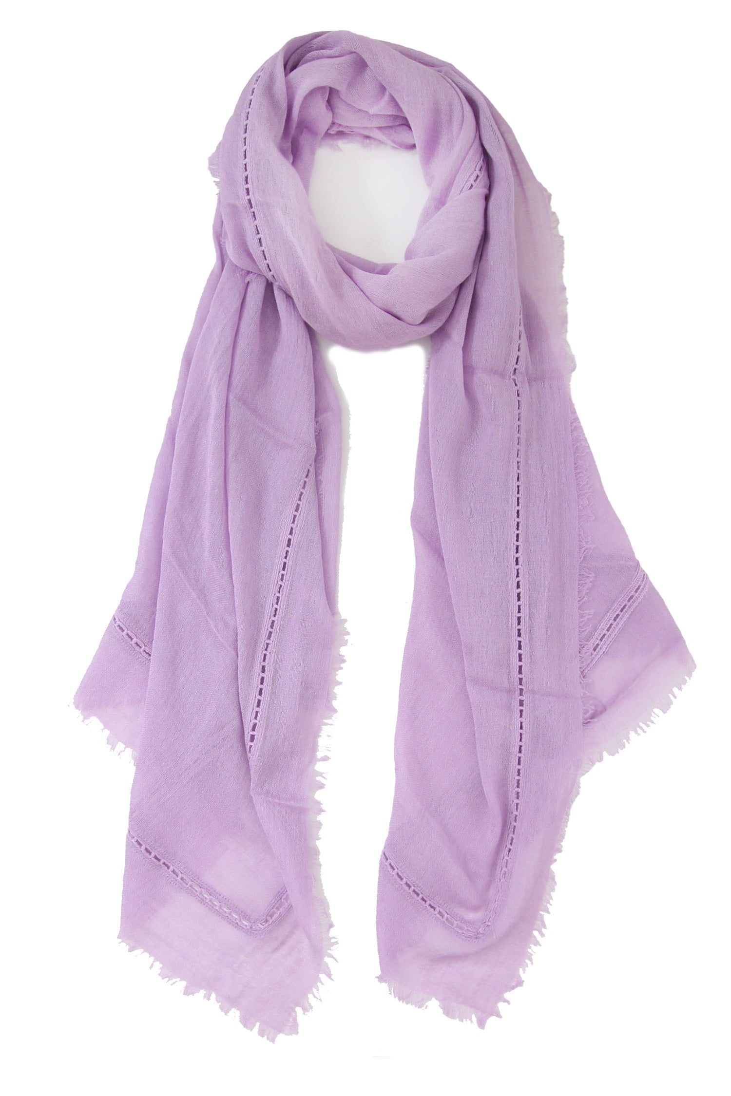 Scarf Solid Fringe Lilac