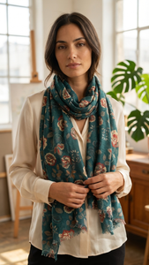 Scarf Viscose Wool Green Rose – Elizabeth Gillett