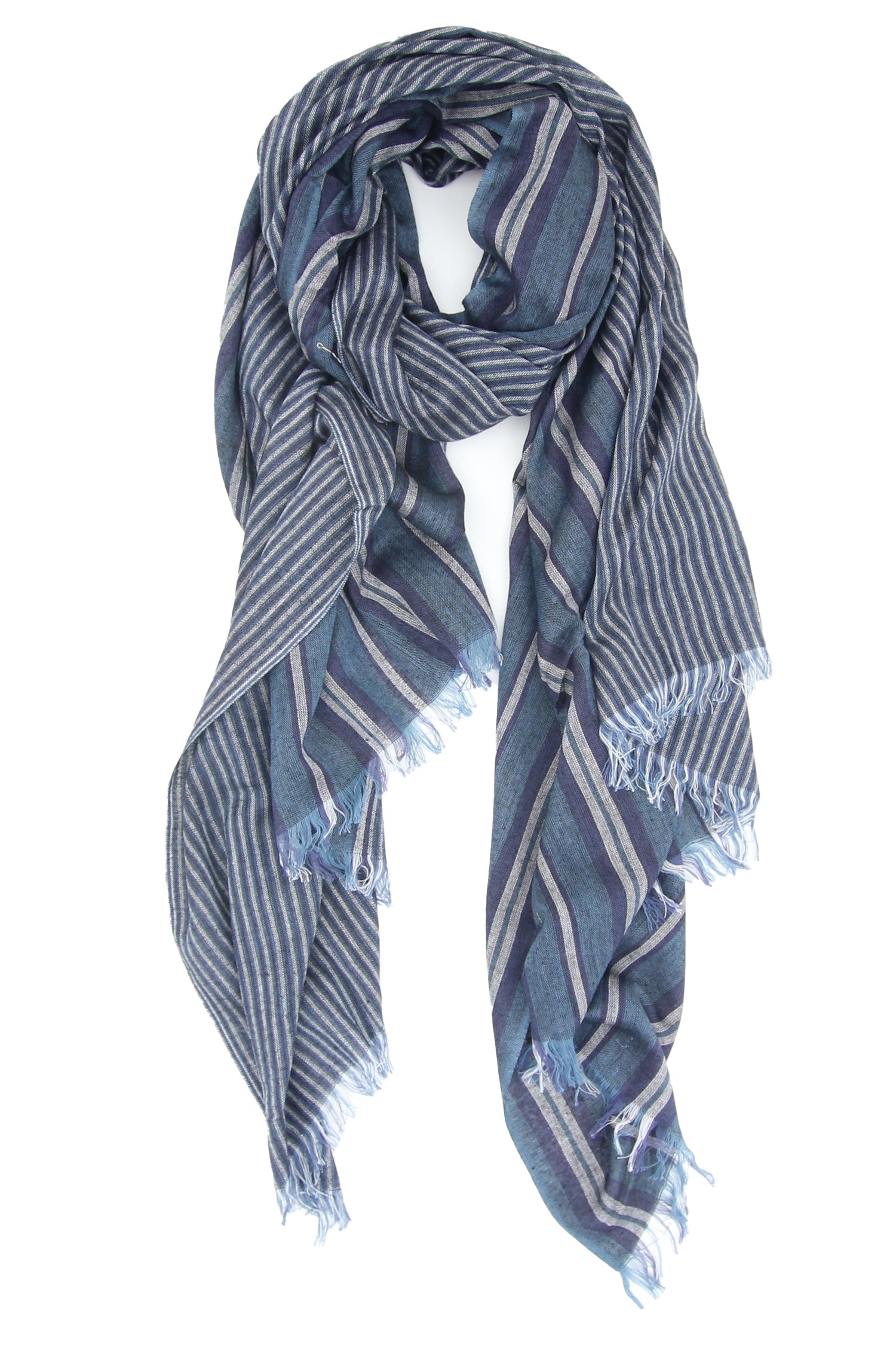 Scarf Yarndye Stripe Denim