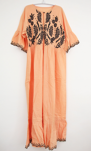 Kimono Duster Embroidered Peach