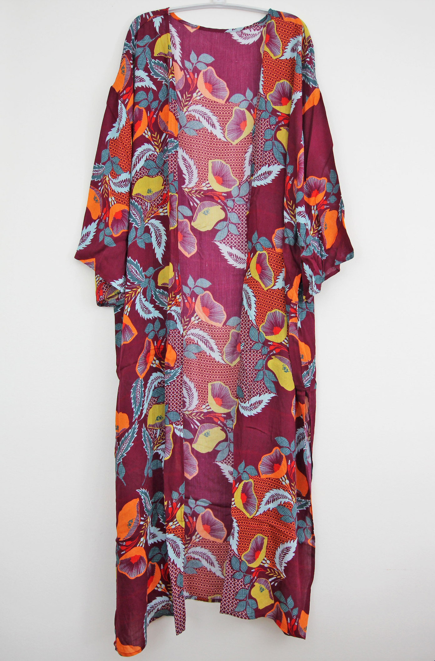 Kimono Robe Tropical Maroon