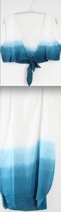 Top Cropped Tie & Sarong Ombre Blue
