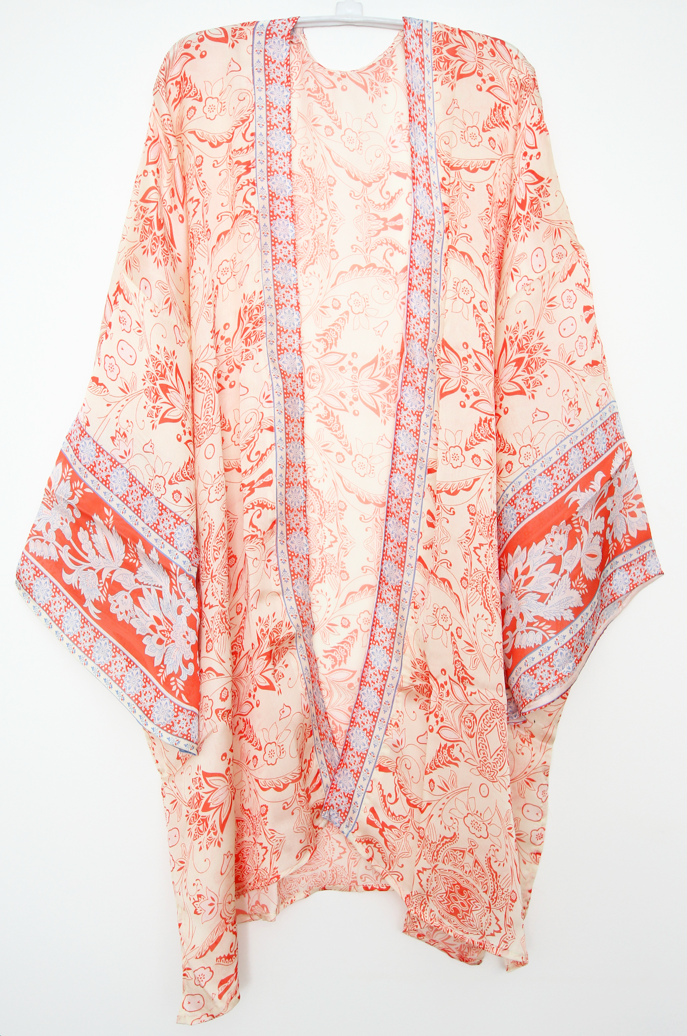 Kimono Robe Satin Traditional Orange-