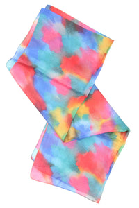 Silk Scarf  Abstract Rainbow