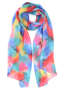 Silk Scarf  Abstract Rainbow