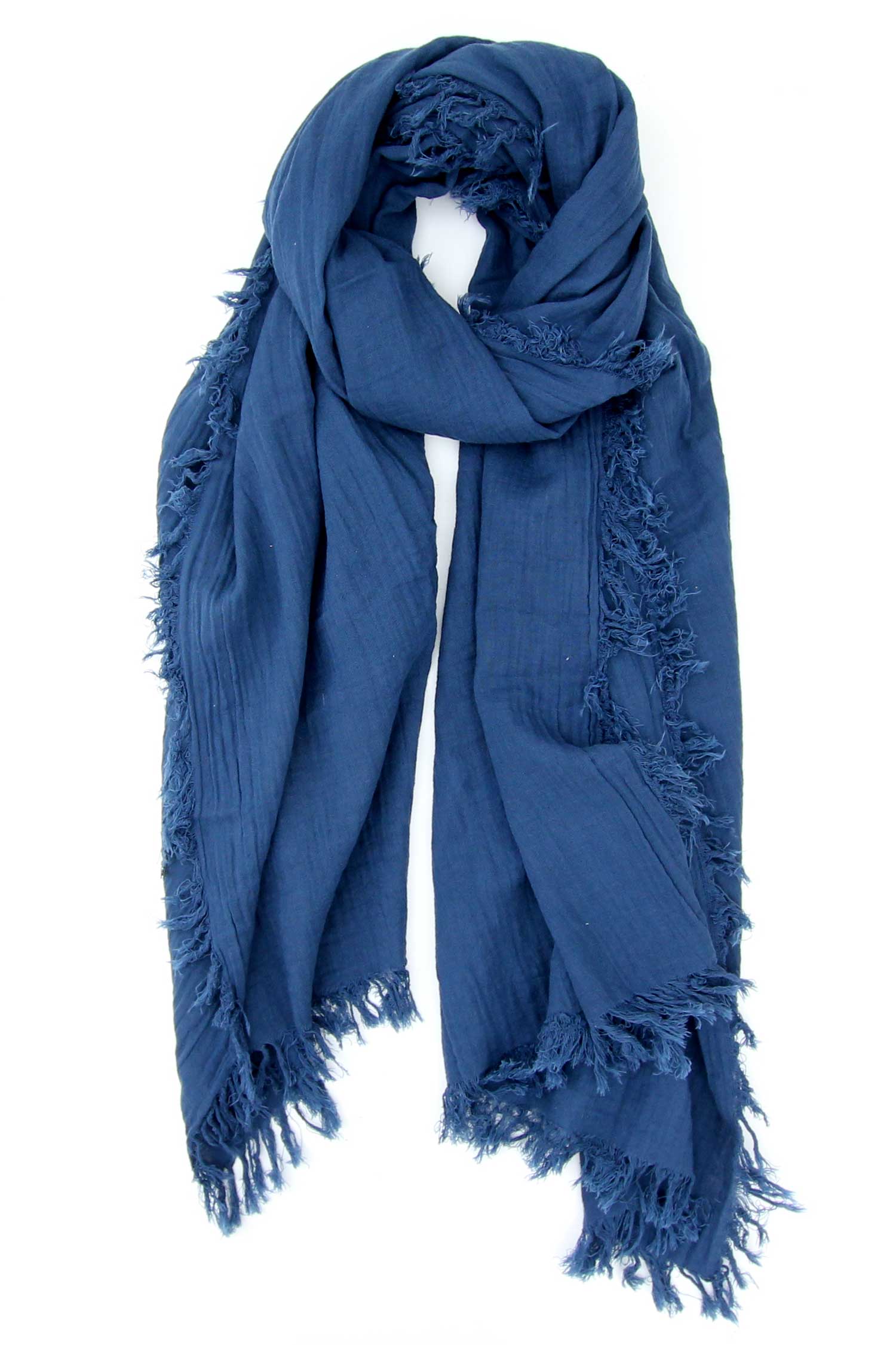 Wrap Solid Crinkle Denim