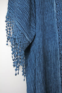 Kimono Fringe Lace Blue