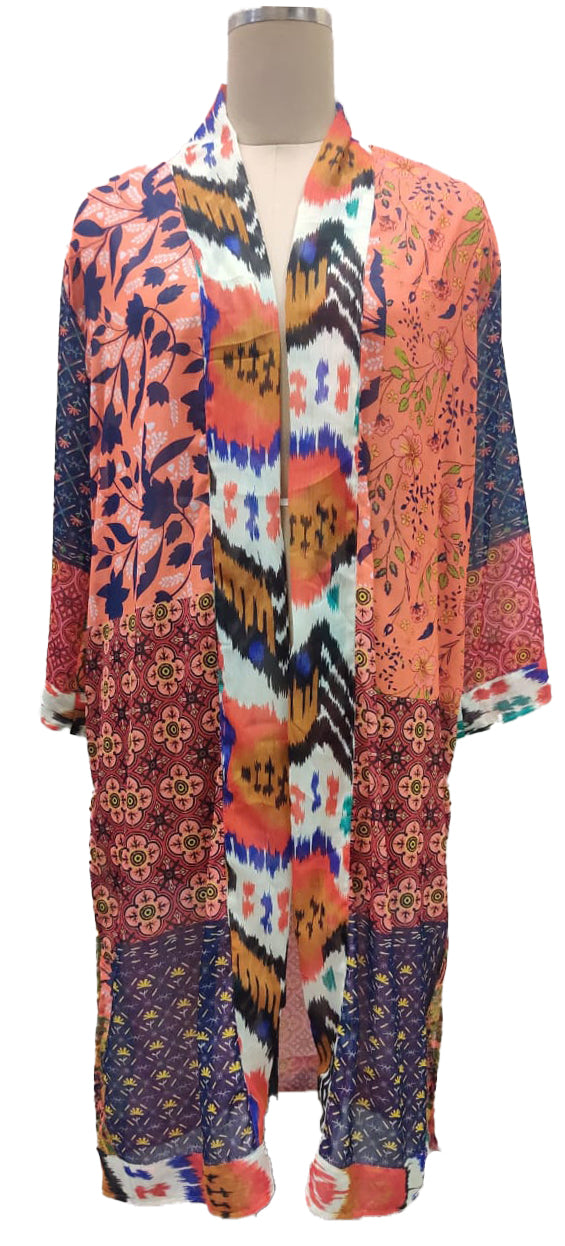 Kimono Robe Ikat Patchwork