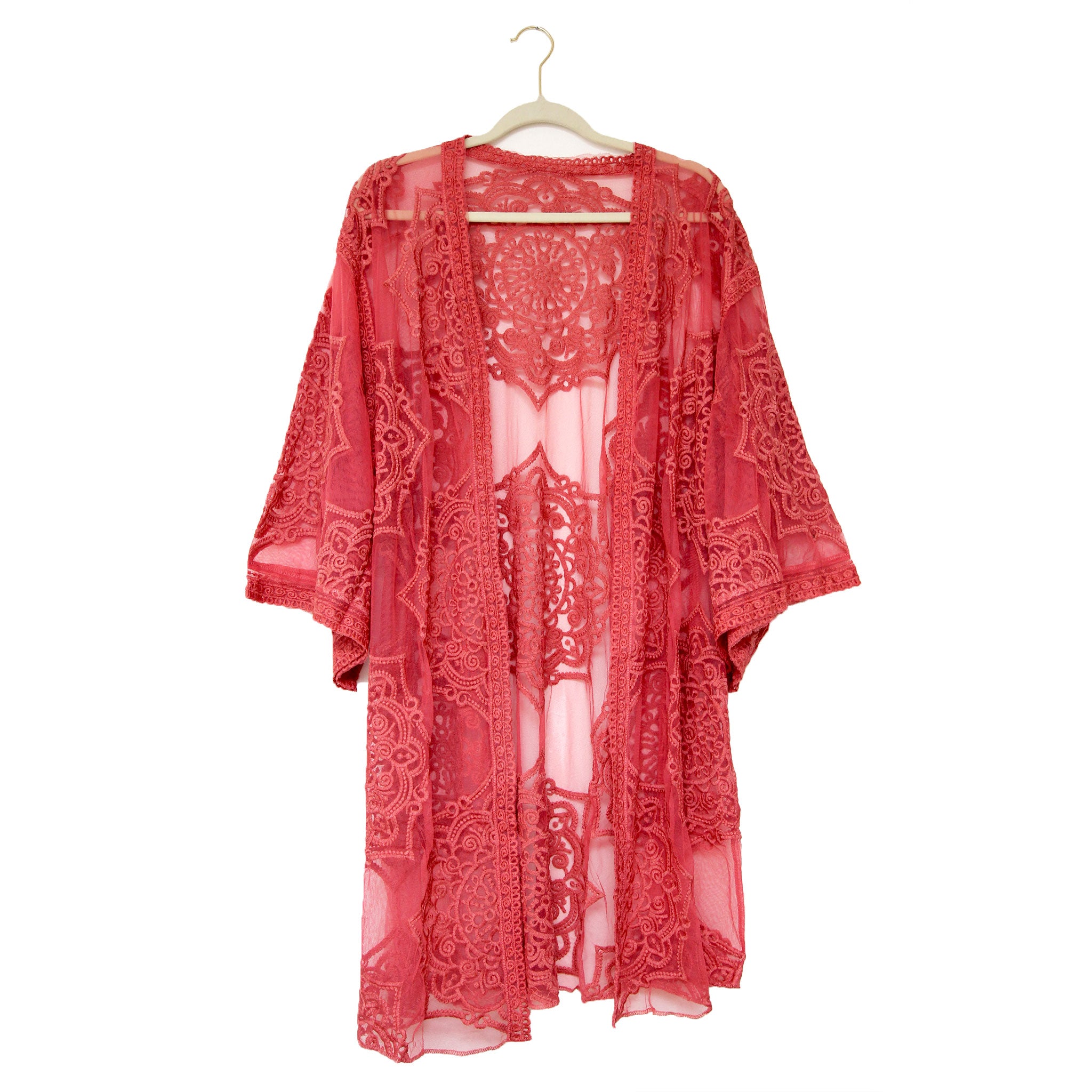 Lace Robe Coral